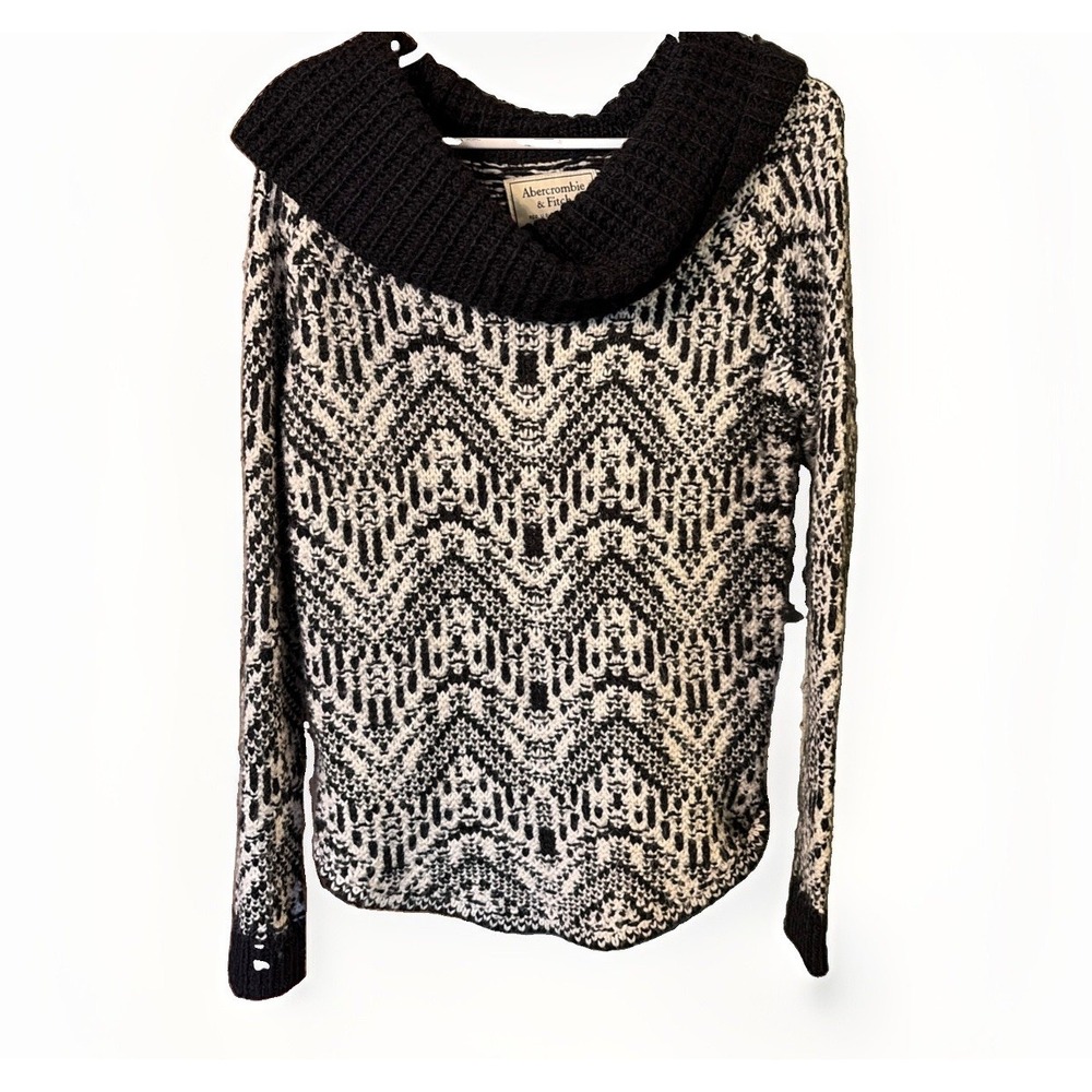 Abercrombie Fitch Wool Blend Cowl Neck Cozy Cabincore Fall Sweater Women's XS